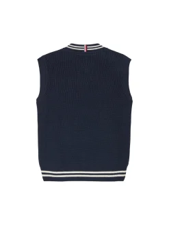Gilet junior con scollo a V blu