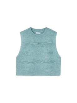 Gilet ricami tricot smeraldo
