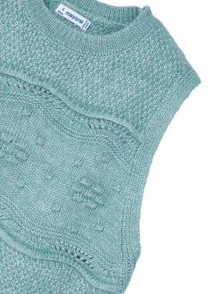 Gilet ricami tricot smeraldo