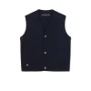 Gilet tricot in maglia scollo a V blu