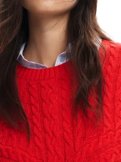 Giroccolo con motivo a trecce rosso