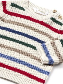 Girocollo a righe in cotone multicolor