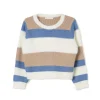 Girocollo a righe maglia peluches multicolor
