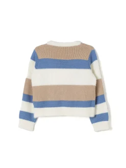 Girocollo a righe maglia peluches multicolor