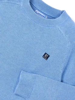 Girocollo basic celeste