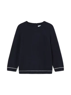 Girocollo basic profili a contrasto blu