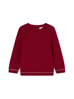 Girocollo basic profili a contrasto rosso