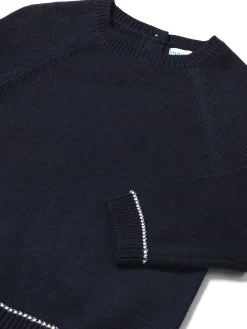 Girocollo basic profili a contrasto blu