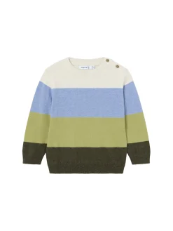 Girocollo colorblock verde multi