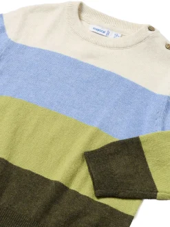 Girocollo colorblock verde multi