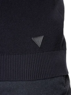 Girocollo Finley con logo sul fondo blu