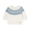 Girocollo jacquard latte