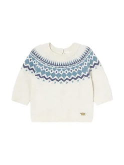 Girocollo jacquard latte