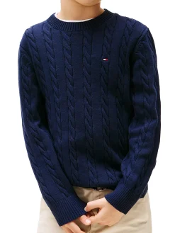 Girocollo junior a trecce blu