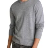 Girocollo linear con logo sul petto grigio