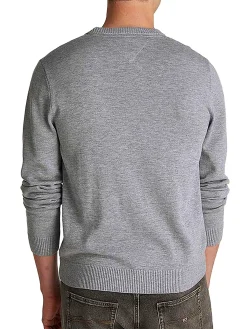 Girocollo linear con logo sul petto grigio