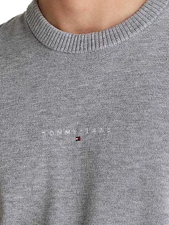Girocollo linear con logo sul petto grigio