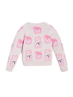 Girocollo manica lunga allover Teddy rosa