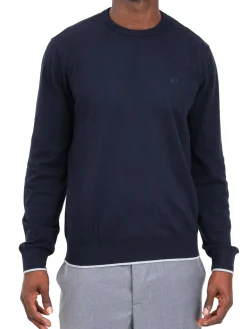 Girocollo manica lunga basic merinos blu
