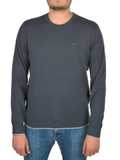 Girocollo manica lunga basic merinos avio