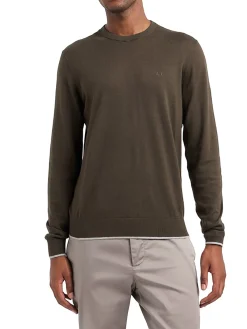 Girocollo manica lunga basic merinos verde