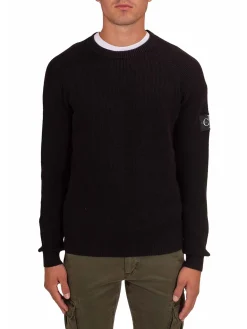 Girocollo manica lunga badge nero