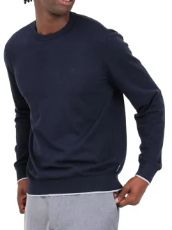 Girocollo manica lunga basic merinos blu