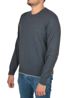 Girocollo manica lunga basic merinos avio