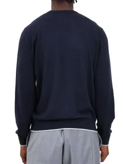 Girocollo manica lunga basic merinos blu