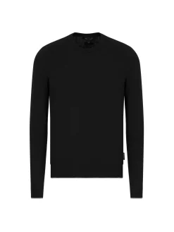Girocollo manica lunga basic merinos nero