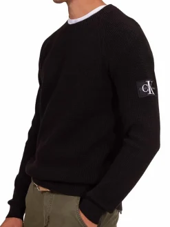 Girocollo manica lunga badge nero