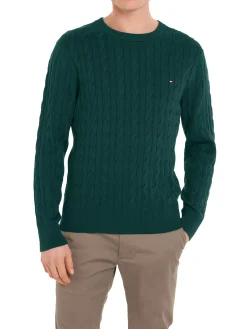 Girocollo manica lunga classic Cable verde