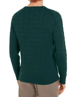 Girocollo manica lunga classic Cable verde