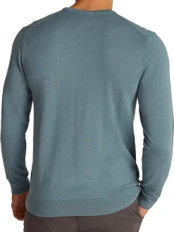 Girocollo manica lunga cotone silk blend verde acqua
