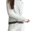 Girocollo manica lunga logo all over bianco