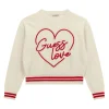 Girocollo manica lunga love bianco