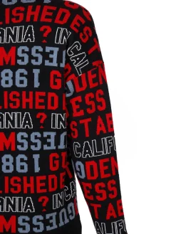 Girocollo manica lunga over nero/rosso