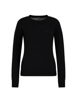 Girocollo manica lunga signature logo nero