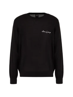 Girocollo manica lunga signature logo nero
