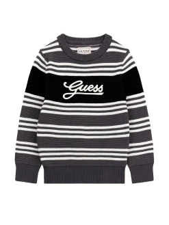 Girocollo manica lunga stripe grigio/bianco