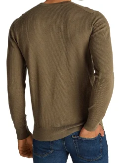 Girocollo manica lunga waffle texture verde