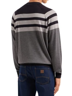 Girocollo maniche lunghe blu/grigio