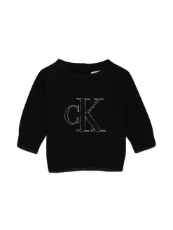 Girocollo monogram a contrasto nero