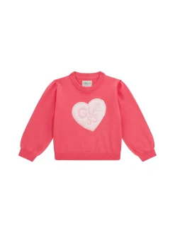 Girocollo neonata applicazione paillettes fucsia