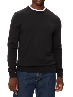 Girocollo slim fit essential in cotone nero