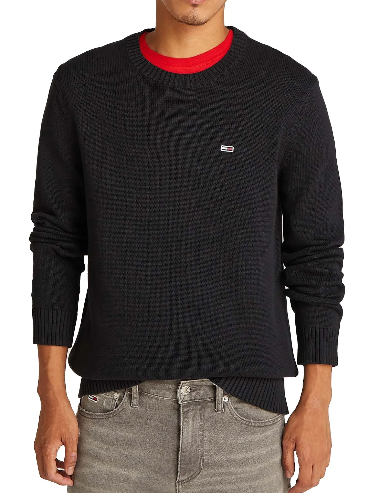 Girocollo slim fit tjm essential nero