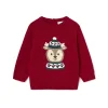 Girocollo taglio raglan intarsio rosso