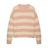 Girocollo teen a righe taglio relaxed bianco/rosa