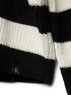 Girocollo teen a righe taglio relaxed nero/bianco