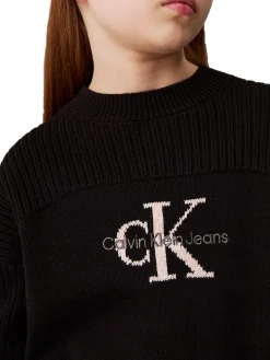 Girocollo teen basic con logo frontale nero